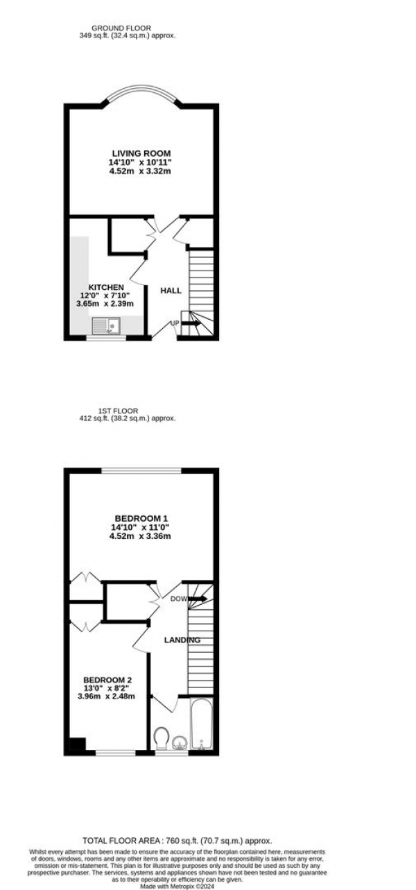 Floor Plan Image for 2 Bedroom Apartment for Sale in Wordsworth Way, West Drayton