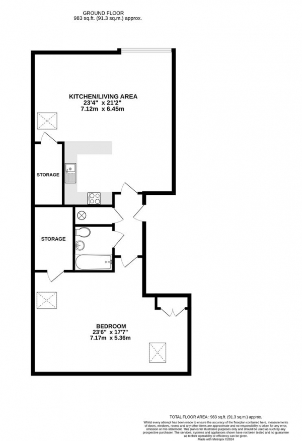 Floor Plan Image for 1 Bedroom Penthouse for Sale in Arlington House, West Drayton