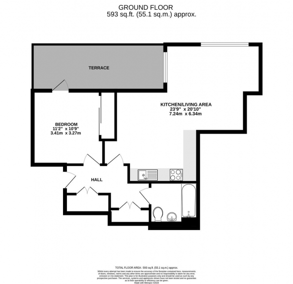 Floor Plan Image for 1 Bedroom Apartment for Sale in Fitzroy Court, West Drayton