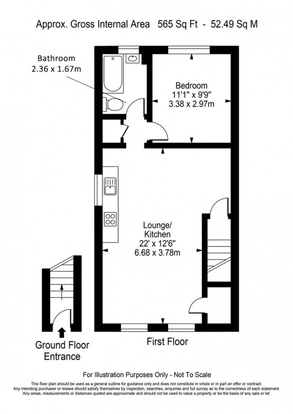 Floor Plan Image for 1 Bedroom Maisonette for Sale in Hawthorne Crescent, West Drayton