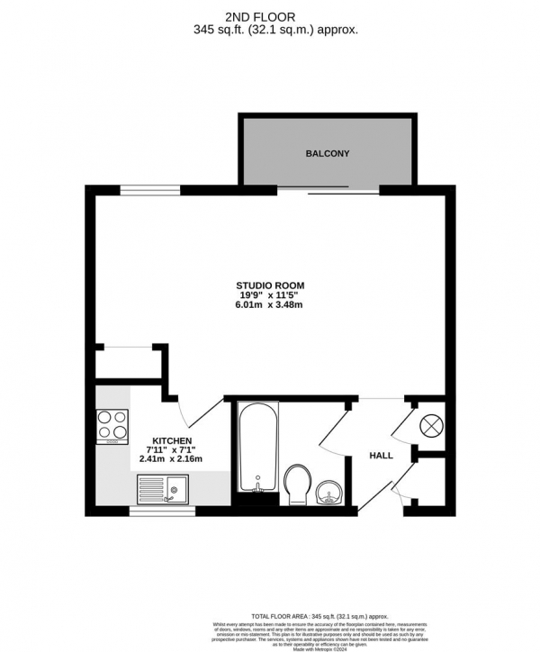 Floor Plan Image for Studio for Sale in Bentinck Road, West Drayton