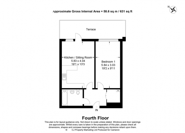 Floor Plan Image for 1 Bedroom Apartment for Sale in Waterways House