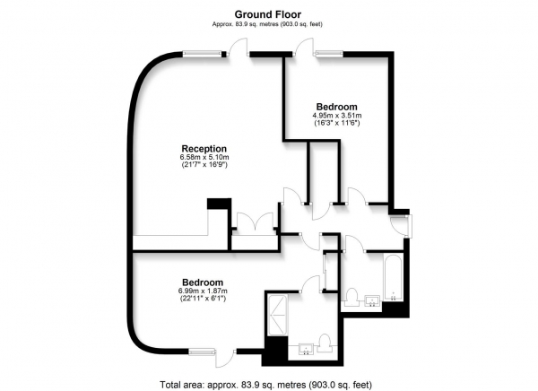 Floor Plan Image for 2 Bedroom Apartment to Rent in 8 Garnet Place, West Drayton