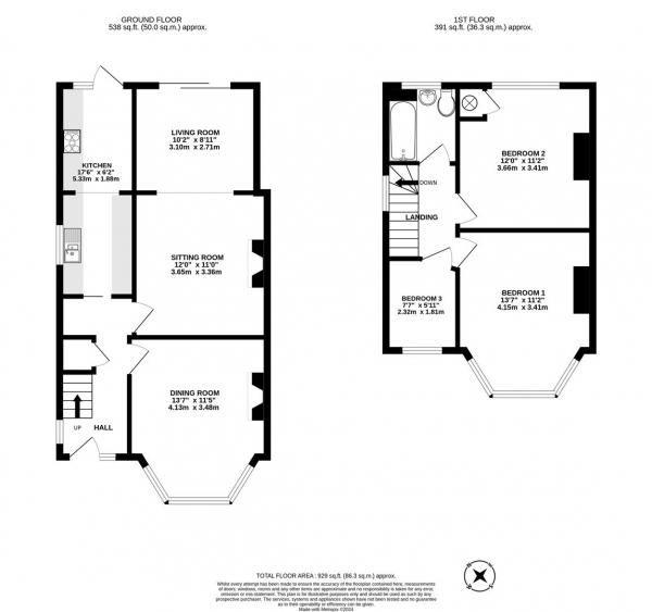 Floor Plan Image for 3 Bedroom Semi-Detached House for Sale in Drayton Gardens, West Drayton