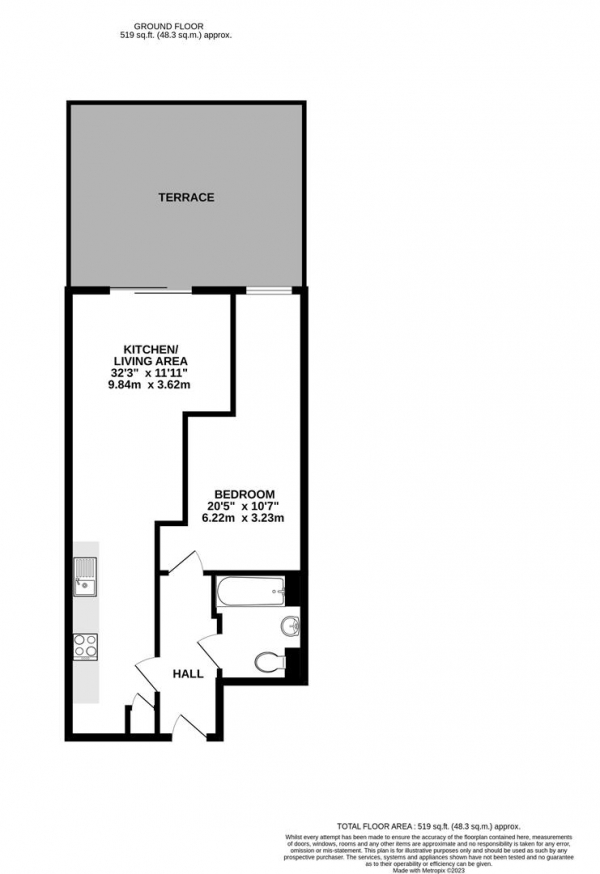 Floor Plan Image for 1 Bedroom Apartment for Sale in Station Road, West Drayton