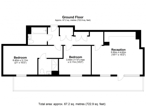 Floor Plan Image for 2 Bedroom Apartment to Rent in 8 Garnet Place, West Drayton