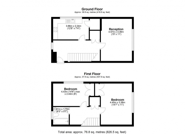 Floor Plan Image for 2 Bedroom Duplex to Rent in Coleridge Way, West Drayton