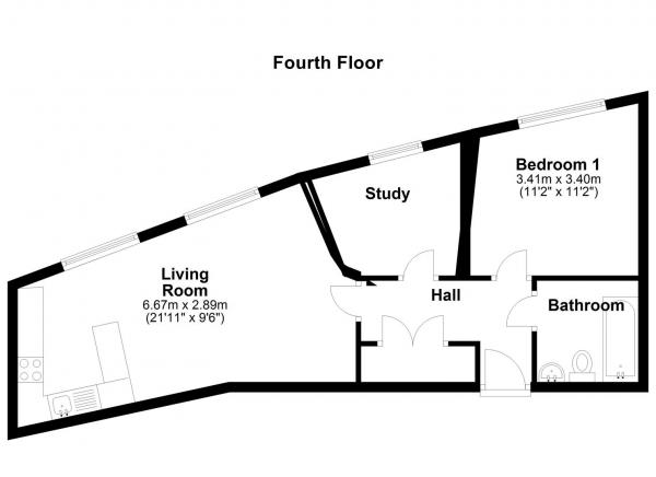 Floor Plan Image for 2 Bedroom Apartment to Rent in Waterways House, Yiewsley