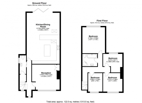 Floor Plan Image for 4 Bedroom Property to Rent in Yew Avenue, West Drayton