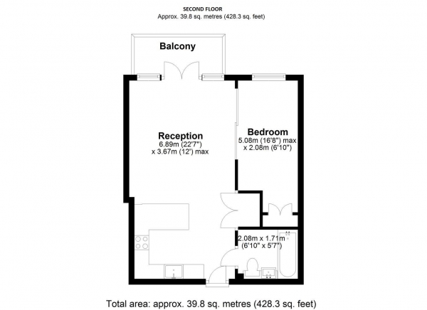 Floor Plan Image for 1 Bedroom Apartment to Rent in Kensington House, West Drayton