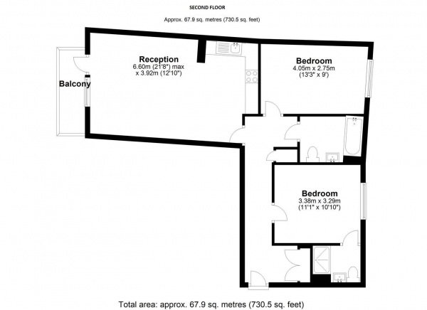 Floor Plan Image for 2 Bedroom Apartment to Rent in 8 Garnet Place, West Drayton