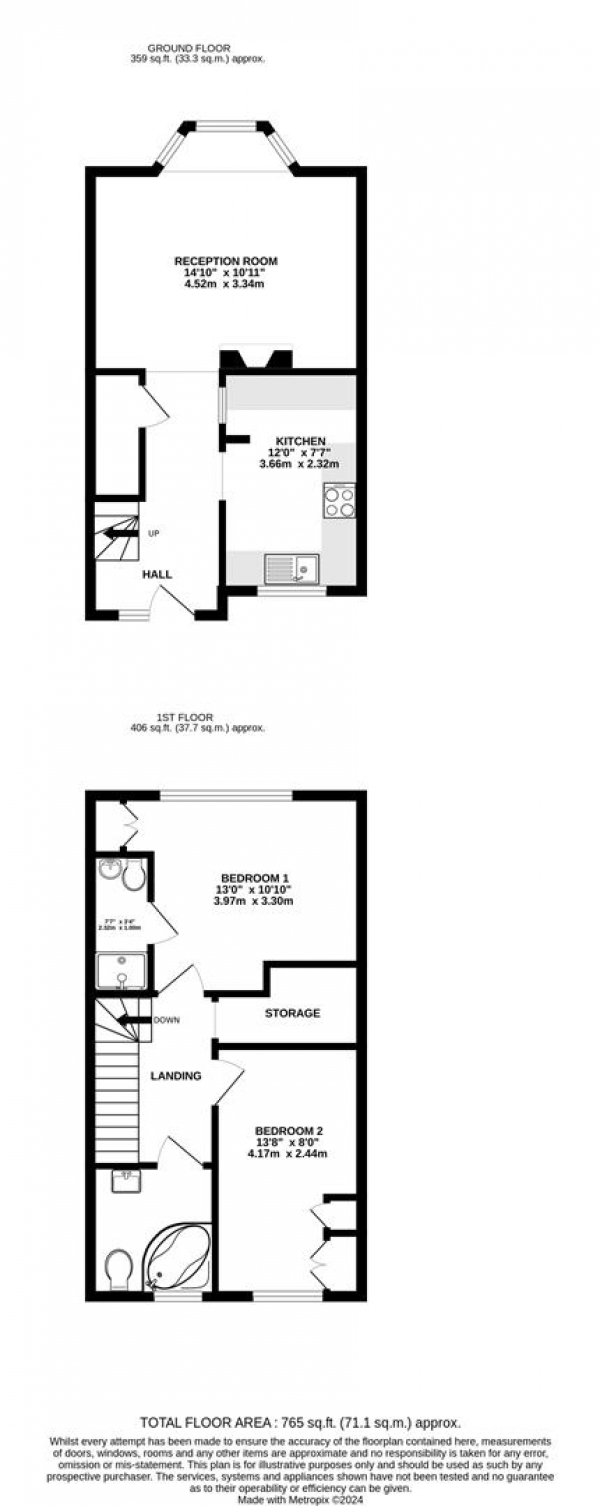 Floor Plan Image for 2 Bedroom Duplex for Sale in Byron Way, West Drayton