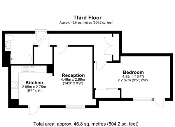 Floor Plan Image for 1 Bedroom Apartment to Rent in Garnet Place, West Drayton