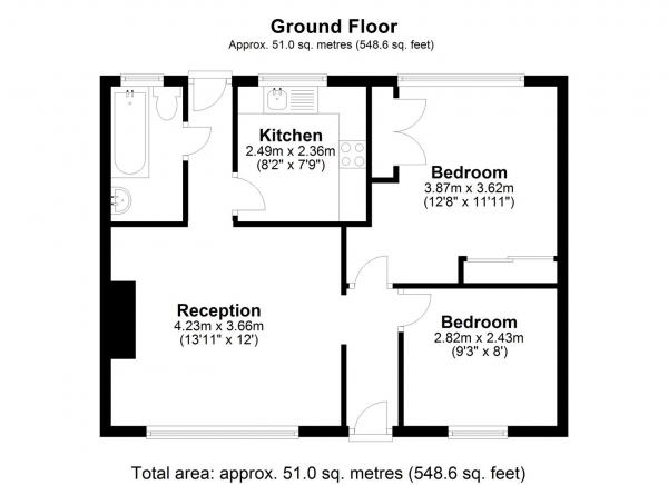 Floor Plan Image for 2 Bedroom Maisonette to Rent in Whitethorn Avenue, West Drayton