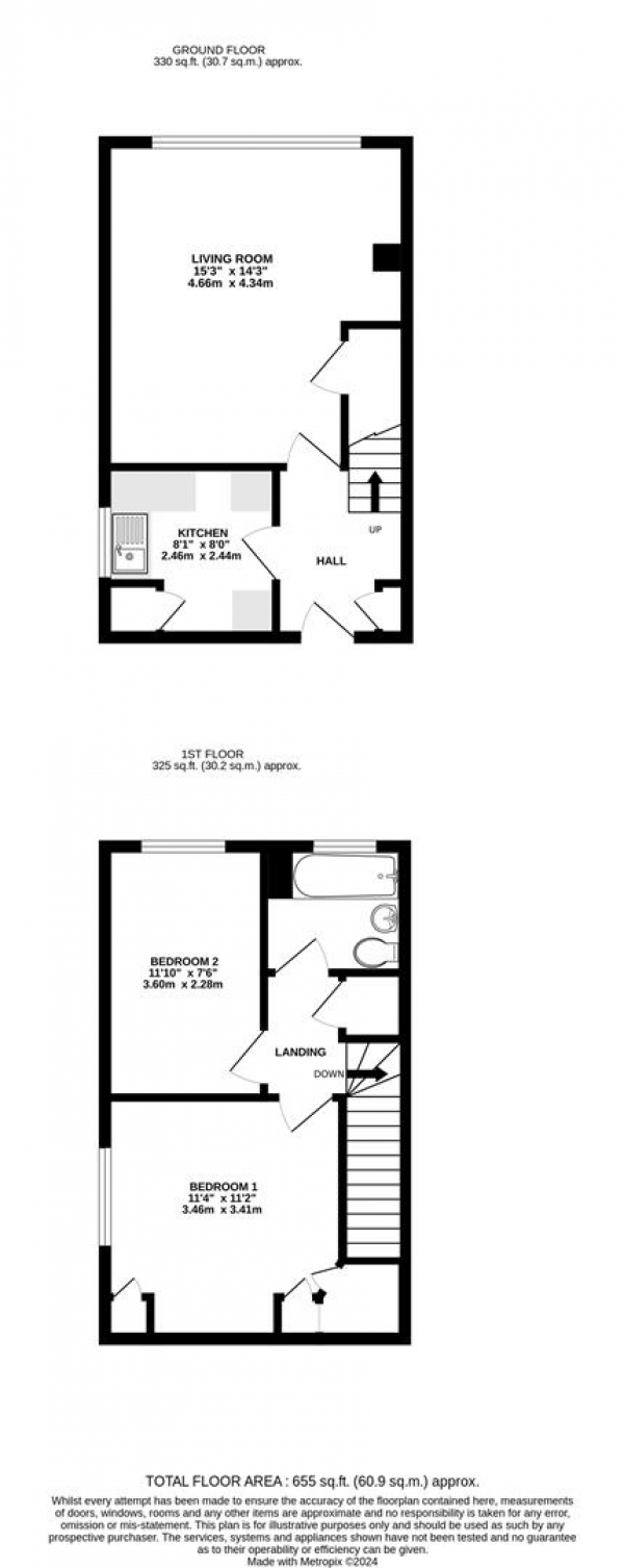 Floor Plan Image for 2 Bedroom Duplex for Sale in Clifford Close, Northolt