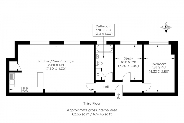 Floor Plan Image for 2 Bedroom Flat for Sale in Bethnal Green Road, Bethnal Green E2