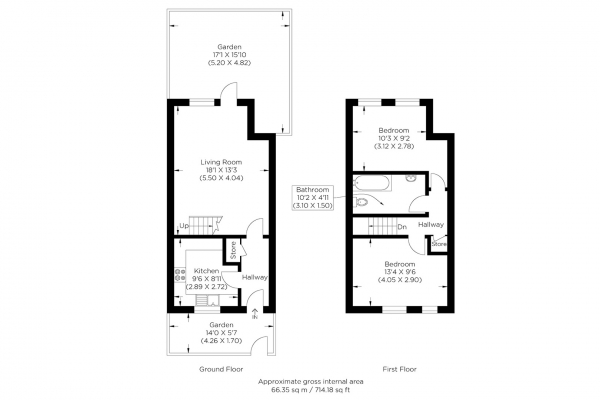 Floor Plan Image for 2 Bedroom Terraced House for Sale in Old Ford Road, Bow E3