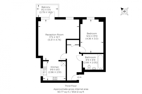 Floor Plan Image for 1 Bedroom Flat for Sale in Violet Road, Bow E3