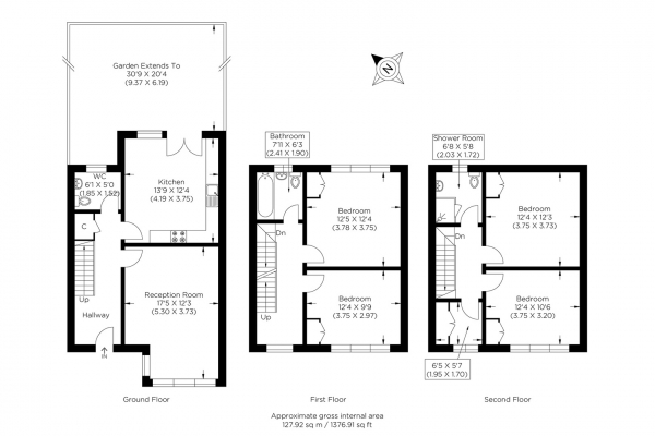 Floor Plan Image for 4 Bedroom Town House for Sale in Garrison Road, Bow E3