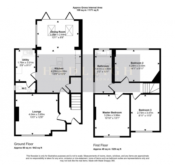 Floor Plan Image for 3 Bedroom End of Terrace House for Sale in Margaret Grove, Birmingham