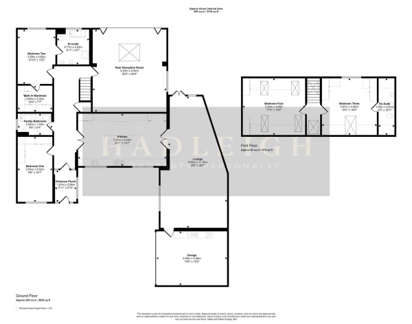 Floor Plan for 4 Bedroom Bungalow for Sale in Gilmorton Close, Harborne, Birmingham, B17, 8QR - OIRO &pound950,000