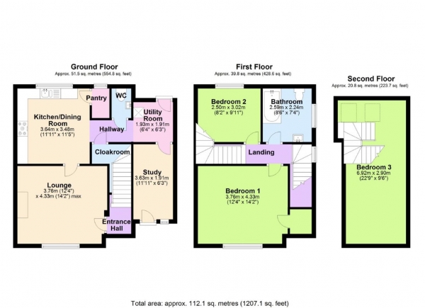 Floor Plan Image for 3 Bedroom Terraced House for Sale in Carless Avenue, Harborne, Birmingham, B17