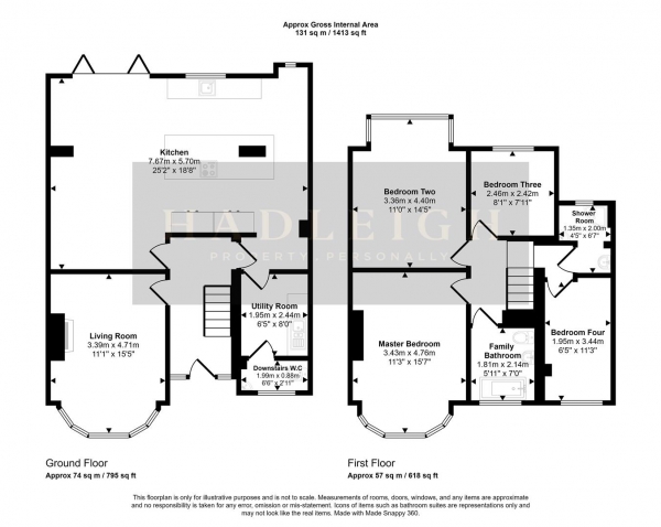 Floor Plan Image for 4 Bedroom Property for Sale in Stapylton Avenue, Harborne, Birmingham, B17