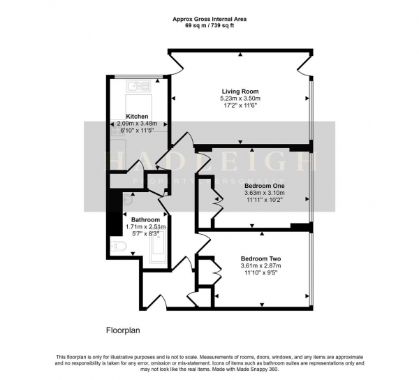 Floor Plan Image for 2 Bedroom Apartment for Sale in Richmond Hill Road, Birmingham, B15