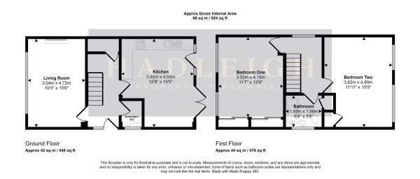 Floor Plan Image for 2 Bedroom Property for Sale in Doulton Close, Birmingham, B32