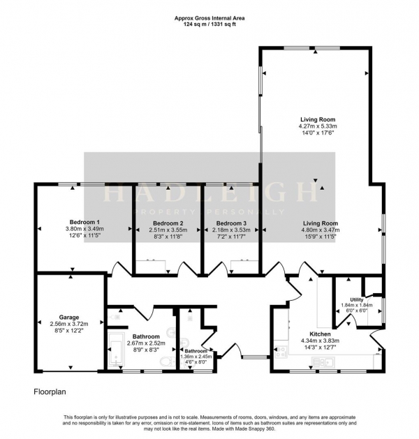 Floor Plan Image for 3 Bedroom Detached Bungalow for Sale in Leigham Drive, Harborne, Birmingham, B17