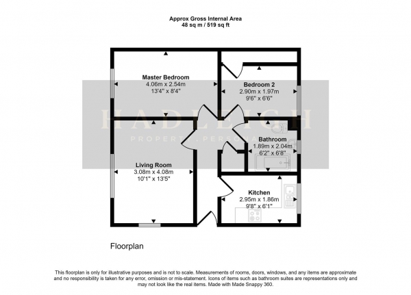 Floor Plan Image for 2 Bedroom Flat for Sale in Gilldown Place, Birmingham, B15