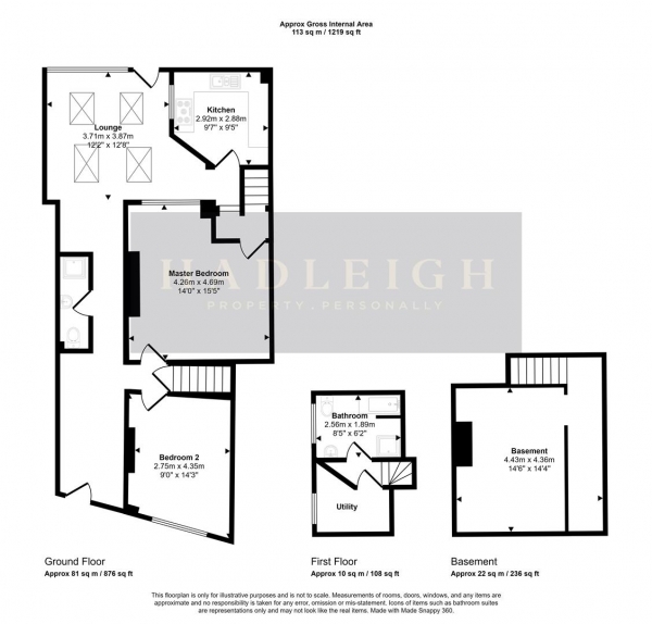 Floor Plan Image for 2 Bedroom Flat for Sale in Station Road, Harborne, Birmingham, B17