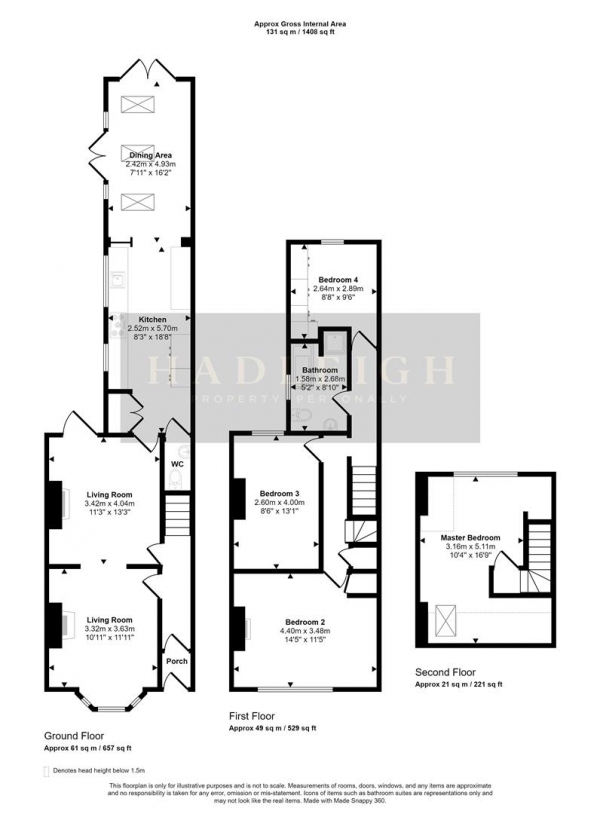 Floor Plan Image for 4 Bedroom Terraced House for Sale in Third Avenue, Selly Park, Birmingham, B29