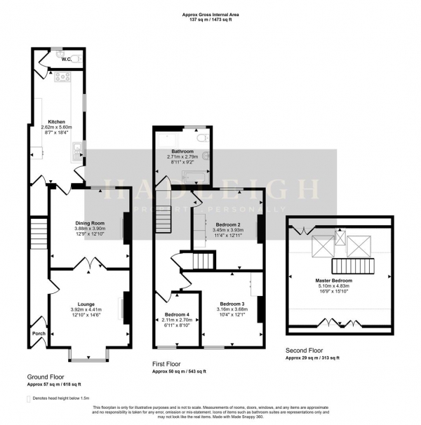 Floor Plan Image for 4 Bedroom Property for Sale in Rose Road, Harborne, Birmingham, B17