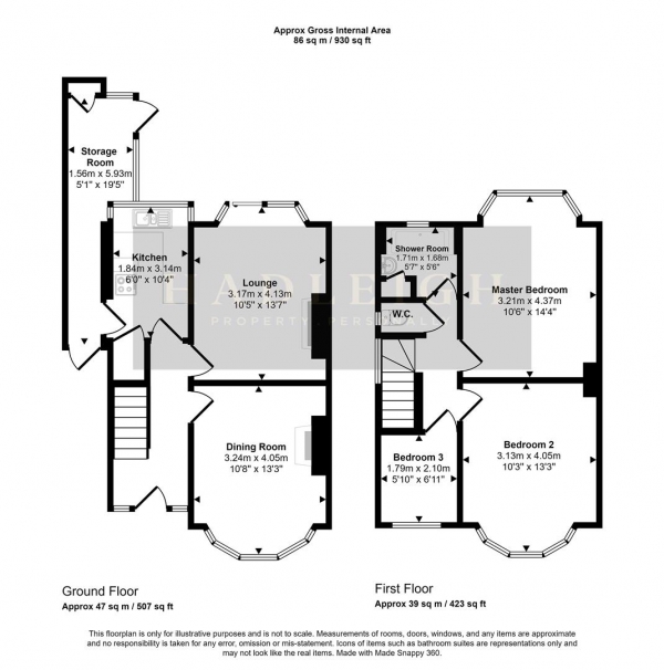 Floor Plan Image for 3 Bedroom Property for Sale in Gorsy Road, Quinton, Birmingham, B32