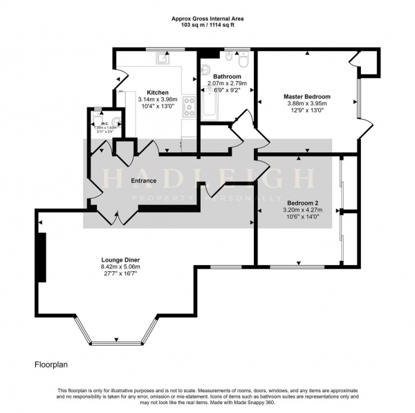 Floor Plan Image for 2 Bedroom Flat for Sale in Viceroy Close, Edgbaston, Birmingham, B5