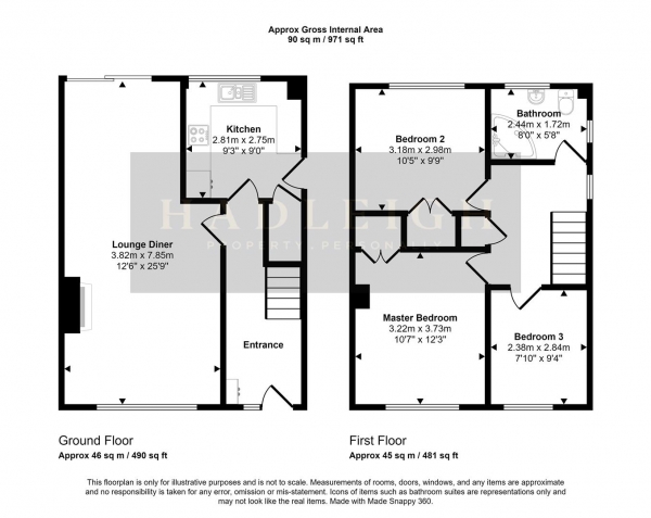 Floor Plan Image for 3 Bedroom Property for Sale in Gimble Walk, Harborne, Birmingham, B17