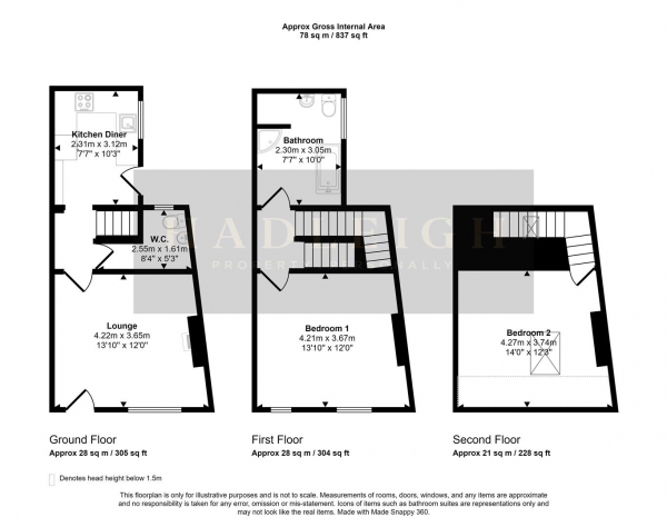 Floor Plan Image for 2 Bedroom Property for Sale in Metchley Lane, Harborne, Birmingham, B17