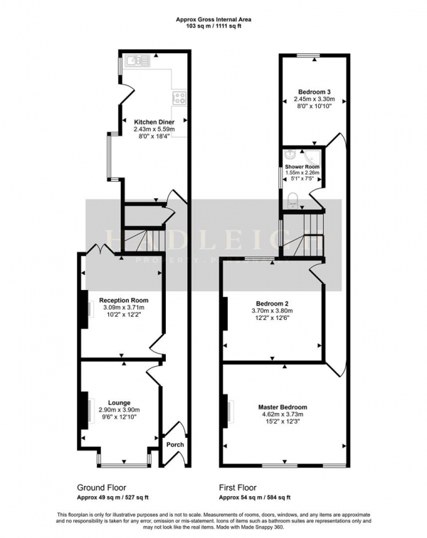 Floor Plan Image for 3 Bedroom Property for Sale in Franklin Road, Bournville, Birmingham, B30