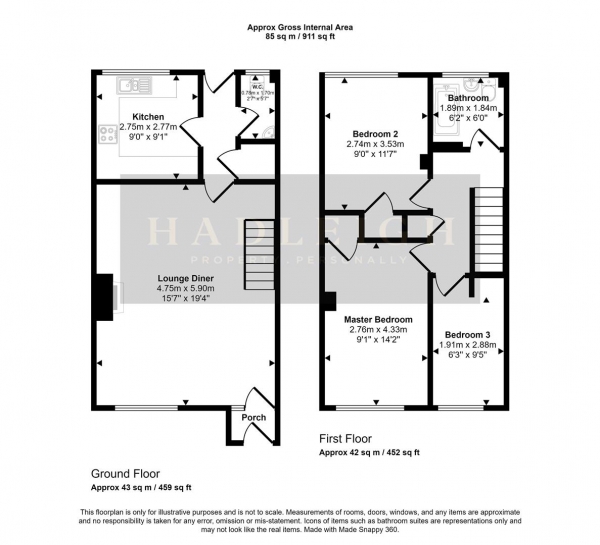 Floor Plan Image for 3 Bedroom Property for Sale in Carless Avenue, Harborne, Birmingham, B17