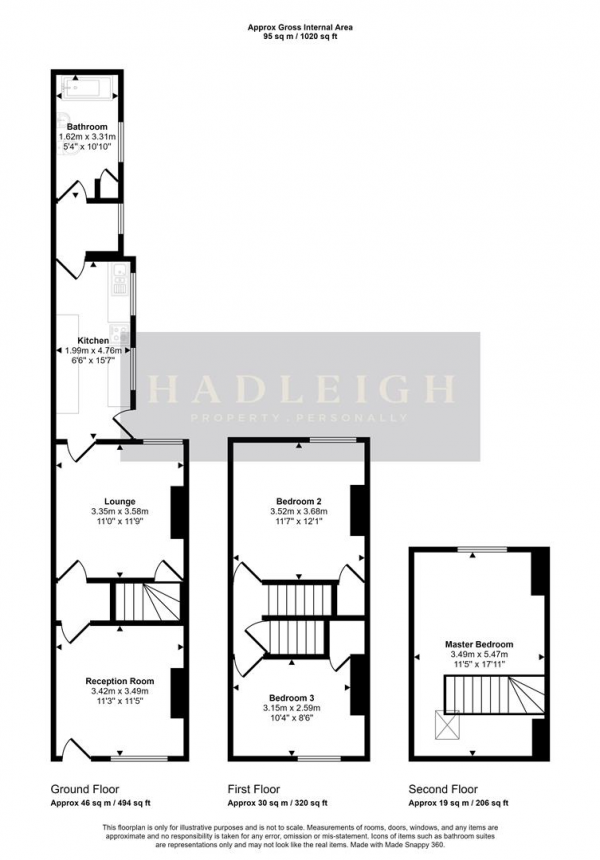 Floor Plan Image for 3 Bedroom Property for Sale in Meadow Road, Quinton, Birmingham, B32