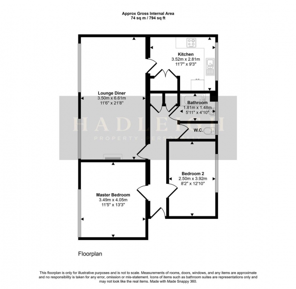 Floor Plan Image for 2 Bedroom Flat for Sale in Ridgacre Road, Quinton, Birmingham, B32