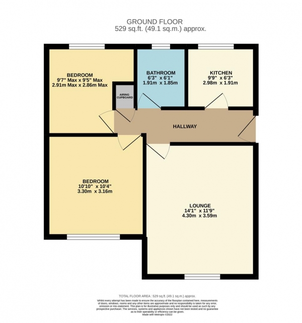 Floor Plan Image for 2 Bedroom Flat for Sale in Drapers Field, Canal Basin, Coventry
