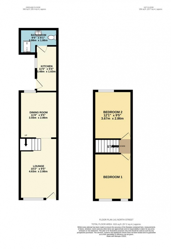 Floor Plan Image for 2 Bedroom Terraced House to Rent in North Street, Stoke