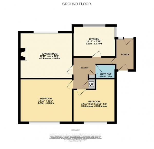 Floor Plan Image for 2 Bedroom Semi-Detached Bungalow for Sale in Seymour Close, Whitley