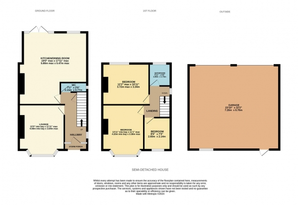 Floor Plan Image for 3 Bedroom Semi-Detached House for Sale in Bassett Road, Coundon