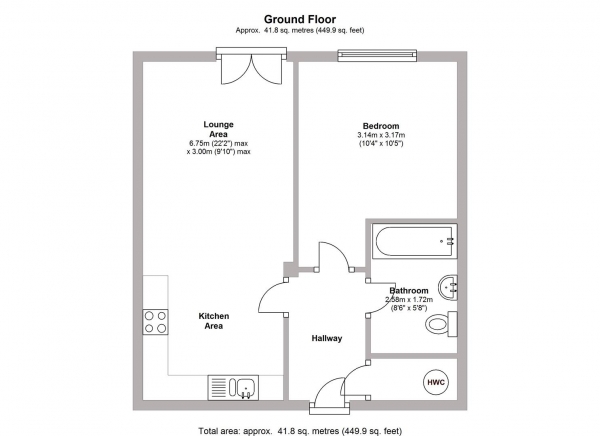 Floor Plan Image for 1 Bedroom Property for Sale in Victoria House, Livery Street, Leamington Spa