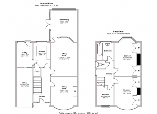 Floor Plan Image for 3 Bedroom Semi-Detached House for Sale in Highland Road, Leamington Spa