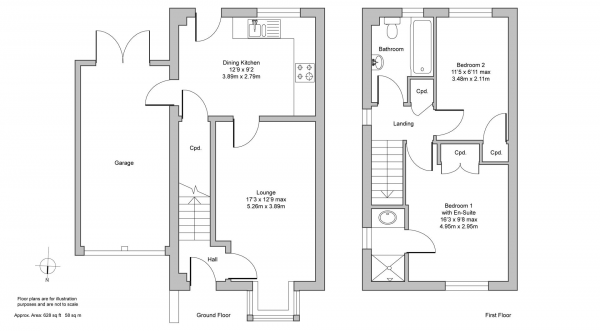 Floor Plan Image for 2 Bedroom Property for Sale in Pebble Island Way, Leamington Spa