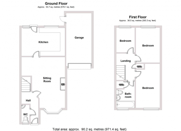 Floor Plan Image for 3 Bedroom Property for Sale in Frost Road, Wellesbourne, Warwick